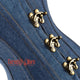 Blue Denim With Front Clasps Gothic Overbust Corset Top