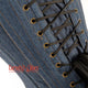 Blue Denim With Front Clasps Gothic Overbust Corset Top