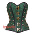 Green and Black Brocade Steampunk Costume Corset Overbust Top