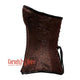 Brown Brocade With Front Silver Busk Overbust Corset