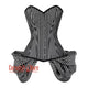 Plus Size Black And White Striped Brocade With Front Silver Busk Overbust Corset
