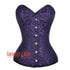 Purple Black Brocade Waist Training Gothic Overbust Corset