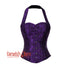 Plus Size Purple Brocade With Halter Neck Overbust Corset Gothic Costume
