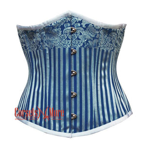 Sexy Turquoise Brocade Gothic Underbust Bustier Corset
