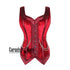 Women's Red Velvet & Burgundy Satin Sweetheart Neck Overbust Corset – Gothic Costume Bustier