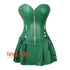 Green Faux Leather Overbust Corset With Tutu Skirt Plus Size Corset Dress