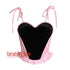 Light Pink and Black Velvet Gothic Costume Overbust Corset Bustier Top