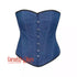 Blue Denim Gothic Costume Overbust Corset Bustier Top