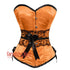 Orange Satin Steel Boned Overbust Corset – Burlesque Bustier Waist Trainer Top