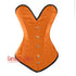 Orange Satin Long Double Bone Gothic Overbust Bustier Corset