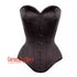 Brown Satin Burlesque Longline Gothic Overbust Bustier Corset