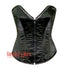 Plus Size Black Satin Burlesque Gothic Overbust Bustier Corset