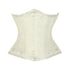 Ivory Satin Double Bone Front Close Gothic Underbust Bustier Corset