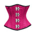 Royal Pink Satin Double Bone Front Silver Clasps Gothic Underbust Bustier Corset