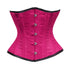 Royal Pink Satin Double Bone Front Silver Busks Gothic Underbust Bustier Corset