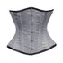 Grey Satin Double Bone Front Antique Busk Gothic Underbust Bustier Corset