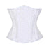 White Brocade Double Bone Front Closed Gothic Underbust Bustier Corset