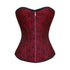 Red Brocade With Front Zipper Steel Boned Overbust Corset