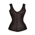Brown Brocade Shoulder Strap Gothic Overbust Corset