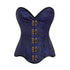 Blue Brocade Gothic With Front Antique Clasps Overbust Corset