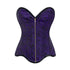 Plus Size Purple Brocade Gothic Costume With Front Antique Zipper Overbust Corset
