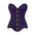 Plus Size Purple Brocade Gothic Costume With Front Antique Clasps Overbust Corset