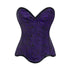 Plus Size Purple Brocade Gothic Costume With Front Closed Overbust Corset