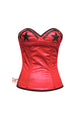 Red Satin With Stars Gothic Overbust Corset Valentine Costume Top