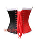 Red And Black Satin Queen Of Hearts Joker Costume Overbust New Year Corset