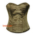 Olive Green Satin Gothic Costume Bustier Corset Overbust Top