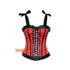 Red And Black Satin Frill Overbust Corset Top