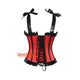 Red And Black Satin Frill Overbust Corset Top