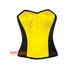 CorsetsNmore Women’s Yellow And Black Satin Corset With Shoulder  Strap Overbust Front Close Top