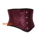 Wine Color Sequins Underbust Corset Gothic Waist Training Belt