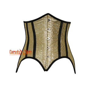 Golden Sequins Gothic Waist Training Burlesque Underbust Corset Costume
