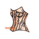 Checked Print Overbust Gothic Waist Training Corset Bustier Top