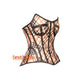 Checked Print Overbust Gothic Waist Training Corset Bustier Top