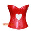 CorsetsNmore Women’s Red And White PVC Leather Costume  Overbust Corset Top