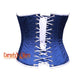 Texas Flag White Red And Blue Satin Corset Gothic Overbust Bustier Pride Top