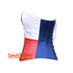 Texas Flag White Red And Blue Satin Corset Gothic Overbust Bustier Pride Top