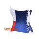 Texas Flag White Red And Blue Satin Corset Gothic Overbust Bustier Pride Top