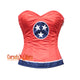 Red Satin Tennessee Flag Overbust Gothic Corset Pride Costume Top