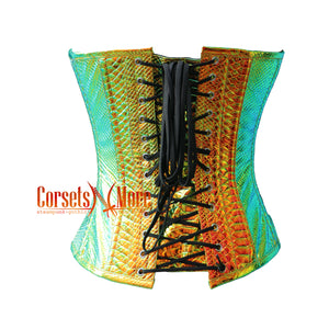 Snake Texture Leather Gothic Overbust Corset Steampunk Costume