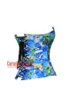 Summer Beach Printed Cotton Overbust Corset Island Hibiscus Costume