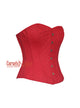 Red Cotton Corset Gothic Costume Overbust Bustier Top