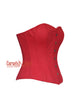 Red Cotton Corset Gothic Costume Overbust Bustier Top