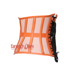 Sienna Emberstone Orange Mesh With Orange Leather Corset Top