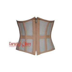 Seraphine Vesper Nude Mesh With Nude Cotton Gothic Plus Size Underbust Corset