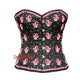 Raven Rouge Black Brocade Red White Sequins Burlesque Overbust Corset Top