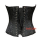 Raven Rouge Black Brocade Red White Sequins Overbust Plus Size Corset Top